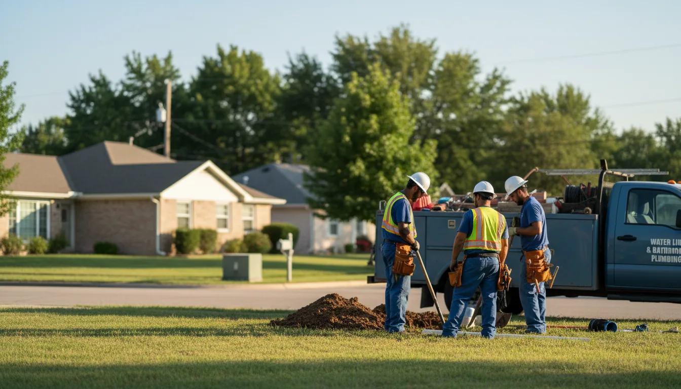 Residential water line and bathroom plumbing service in Lockport, IL